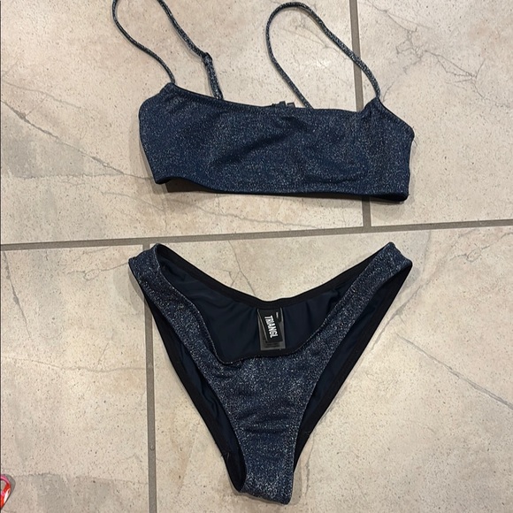 Triangl Swimwear Swim Triangl Swimwear Navy Sparkle Bikini Set